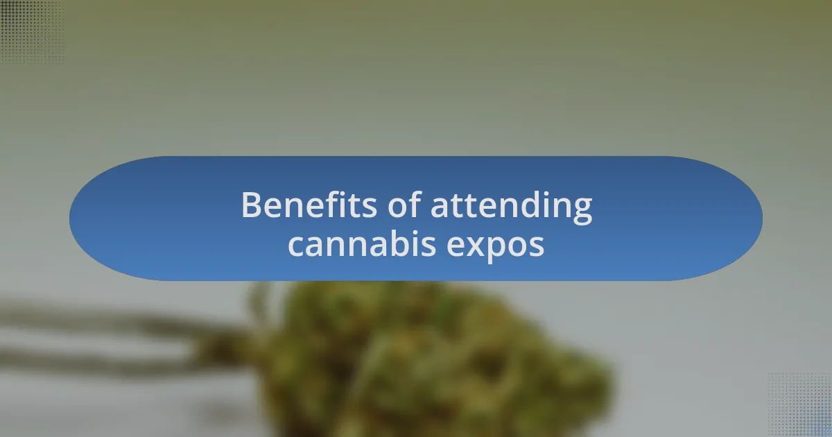 Benefits of attending cannabis expos