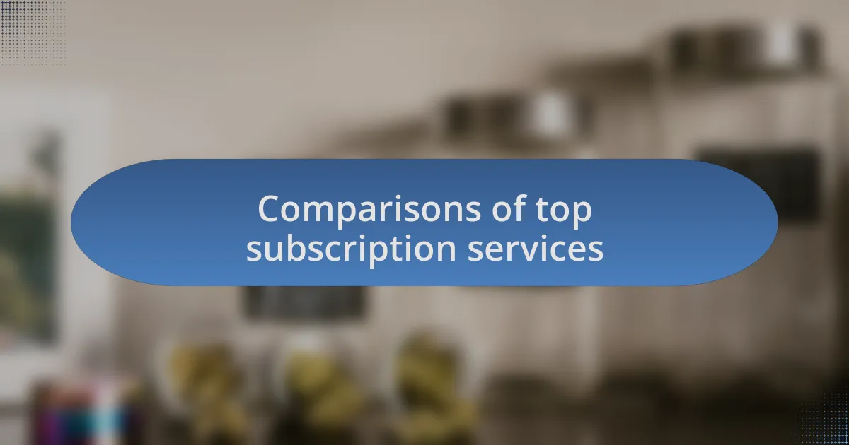Comparisons of top subscription services