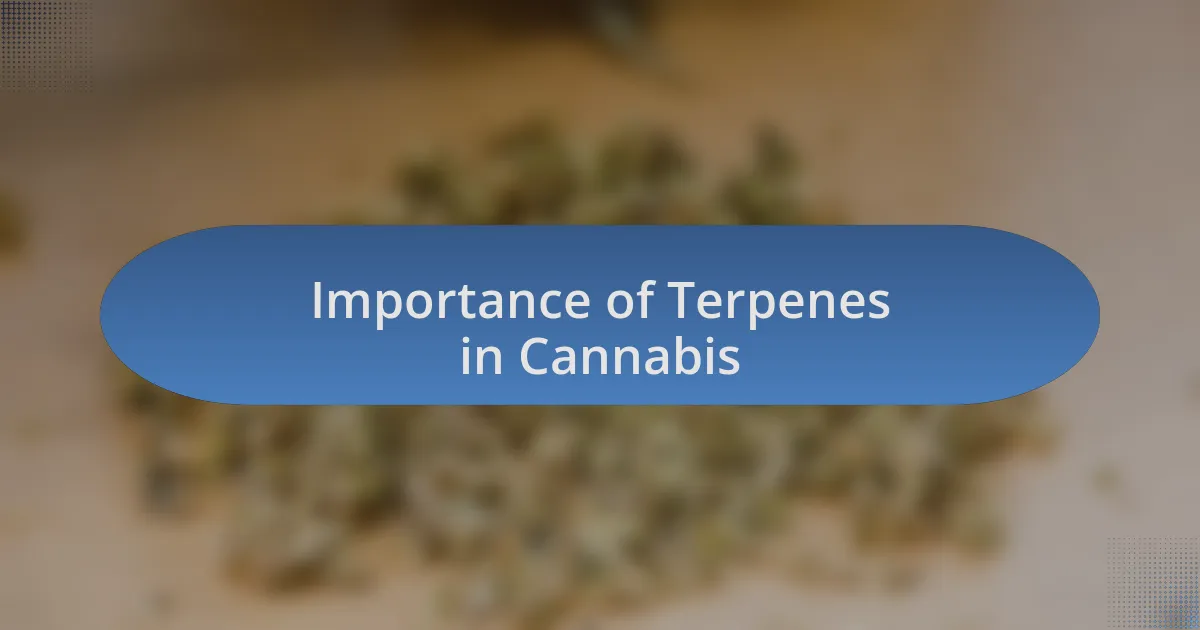 Importance of Terpenes in Cannabis