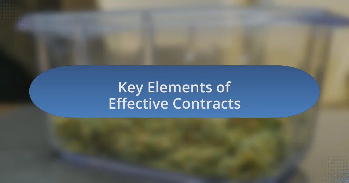 Key Elements of Effective Contracts