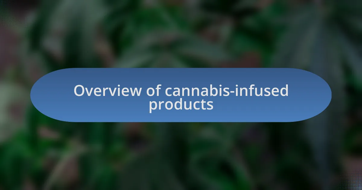 Overview of cannabis-infused products