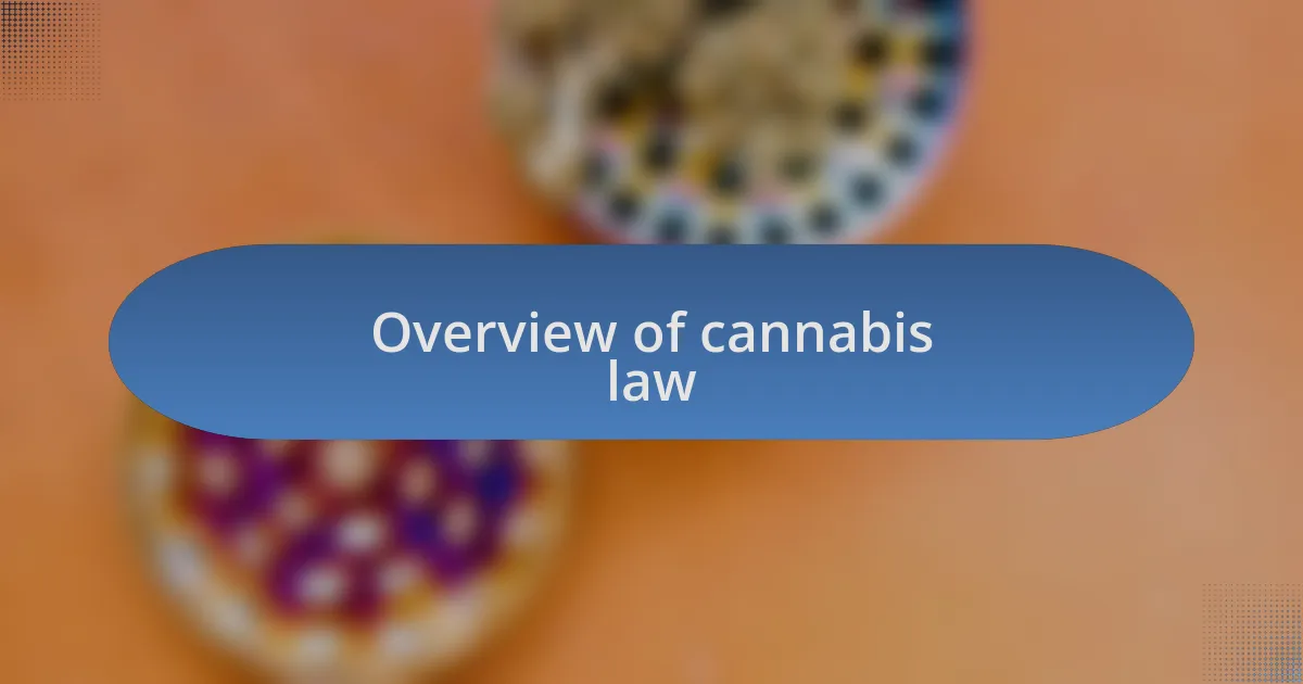 Overview of cannabis law