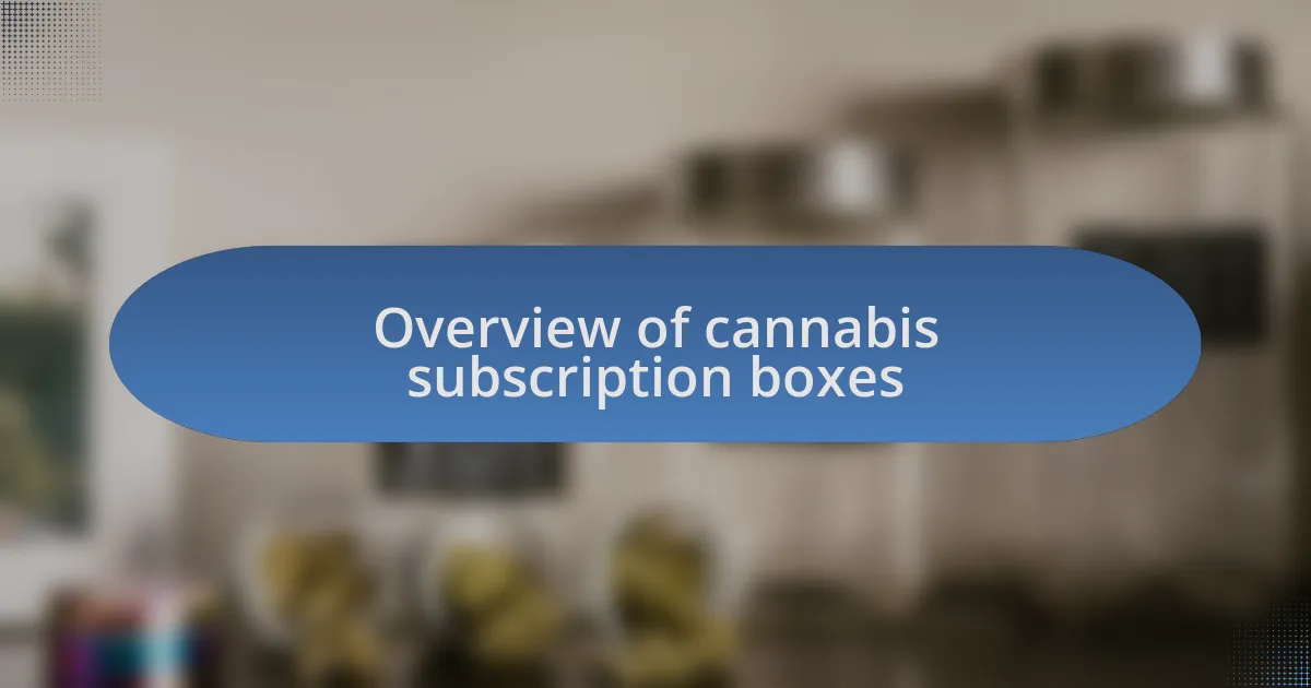 Overview of cannabis subscription boxes