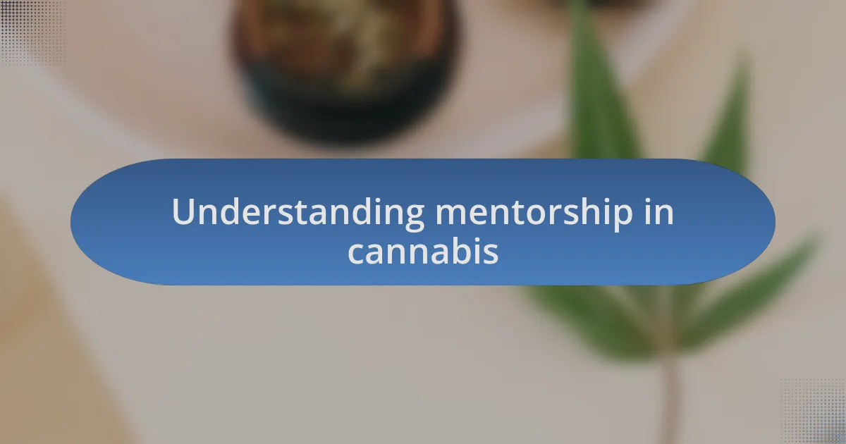 Understanding mentorship in cannabis